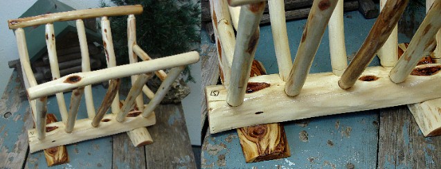 Hand Carved Diamond Willow Magazine Rack, Moose-R-Us.Com Log Cabin Decor