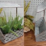 Reclaimed Galvanized Metal Wall Planter Tray with Roof