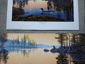 Benson Together at Dawn Loon Couple Print Lake Sunrise