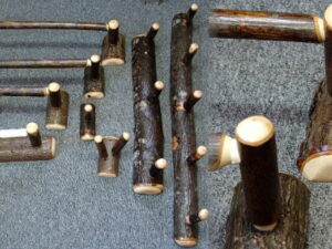 Rustic Bark on Hickory Bathroom Kitchen Accessories Towel Bar Peg Rack