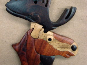 Double Sided Solid Wood Intarsia Wood Ornament Fish Wildlife