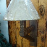 Amish Crafted Reclaimed Oak Barn Board Rustic Wooden Table Wall Lamp Sconce - Image 2