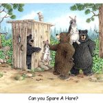 Laughing Bear Art Prints Endearing Whimsical Humorous Artwork by Jeffrey Severn, Moose-R-Us.Com Log Cabin Decor