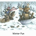 Laughing Bear Art Prints Endearing Whimsical Humorous Artwork by Jeffrey Severn, Moose-R-Us.Com Log Cabin Decor