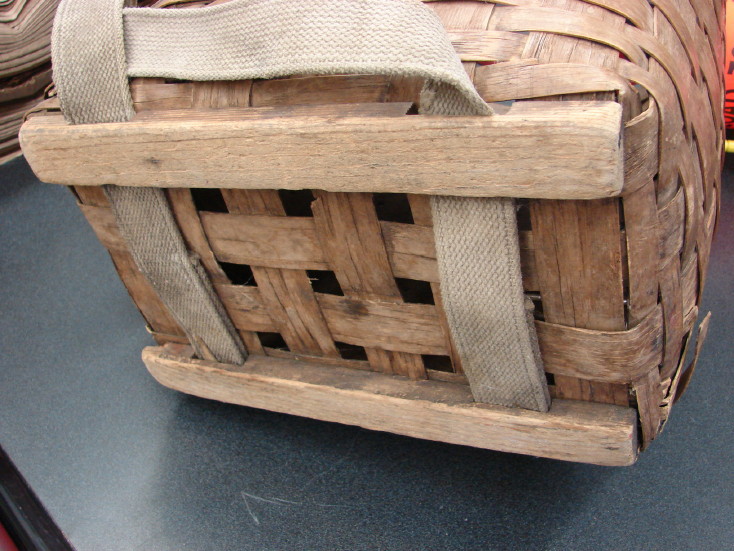 Primitive Antique Split Ash Pack Basket w/ Straps, Moose-R-Us.Com Log Cabin Decor
