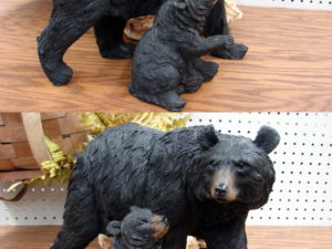 Detailed Realistic Black Bear with Cub Large Figurine