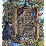 Laughing Bear Art Prints Endearing Whimsical Humorous Artwork by Jeffrey Severn, Moose-R-Us.Com Log Cabin Decor