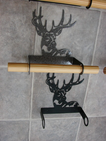 Laser Cut Heavy Duty Iron Hand Towel Bar Buck Horse Moose, Moose-R-Us.Com Log Cabin Decor