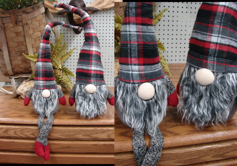 Scandinavian Gnome Floppy Legs Plaid Hat, Moose-R-Us.Com Log Cabin Decor