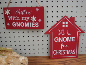 Wooden Gnome Signs for Christmas