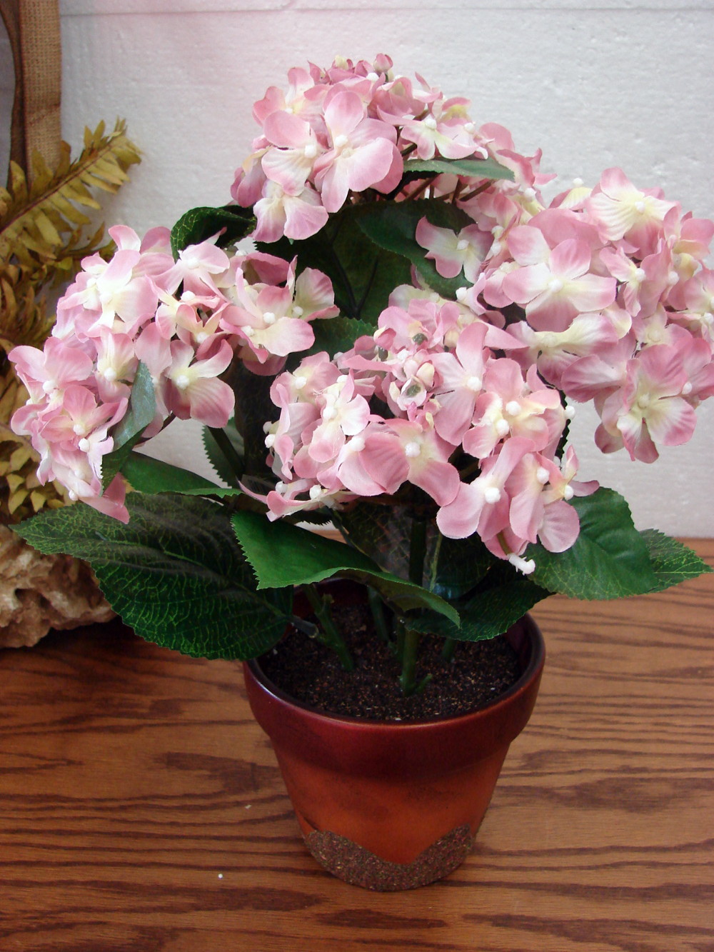 Very Realistic Silk Potted Hydrangea Planter Arrangement