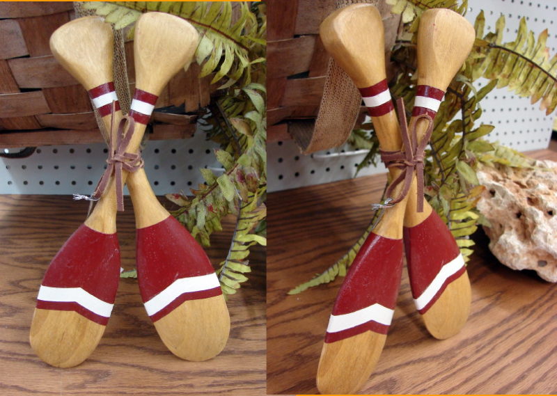 Midwest Adirondack Wood Canoe Paddle Ornament 10&#8243;, Moose-R-Us.Com Log Cabin Decor