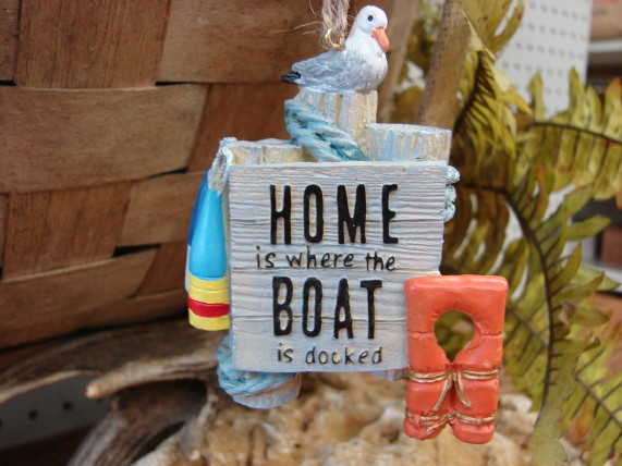 Midwest Home Where Boat Docked Water Themed Lake Ornament, Moose-R-Us.Com Log Cabin Decor