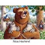 Laughing Bear Art Prints Endearing Whimsical Humorous Artwork by Jeffrey Severn, Moose-R-Us.Com Log Cabin Decor