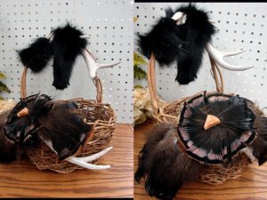 Northwoods Memories Turkey Double Deer Antler Black Fox Basket #B10