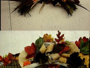 Northwoods Memories Twig Deer Antler Birch Bark Autumn Leaves Fern Door Wall Swag #W32