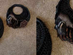 Northwoods Memories Black Wall Basket Pocket Set Wild Turkey Feathers #W58