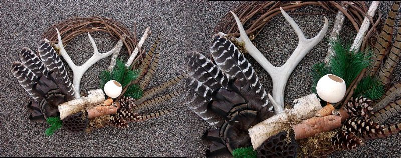 Northwoods Memories Grapevine Pod Pine Cone Deer Antler Turkey Birch Wreath #W51, Moose-R-Us.Com Log Cabin Decor