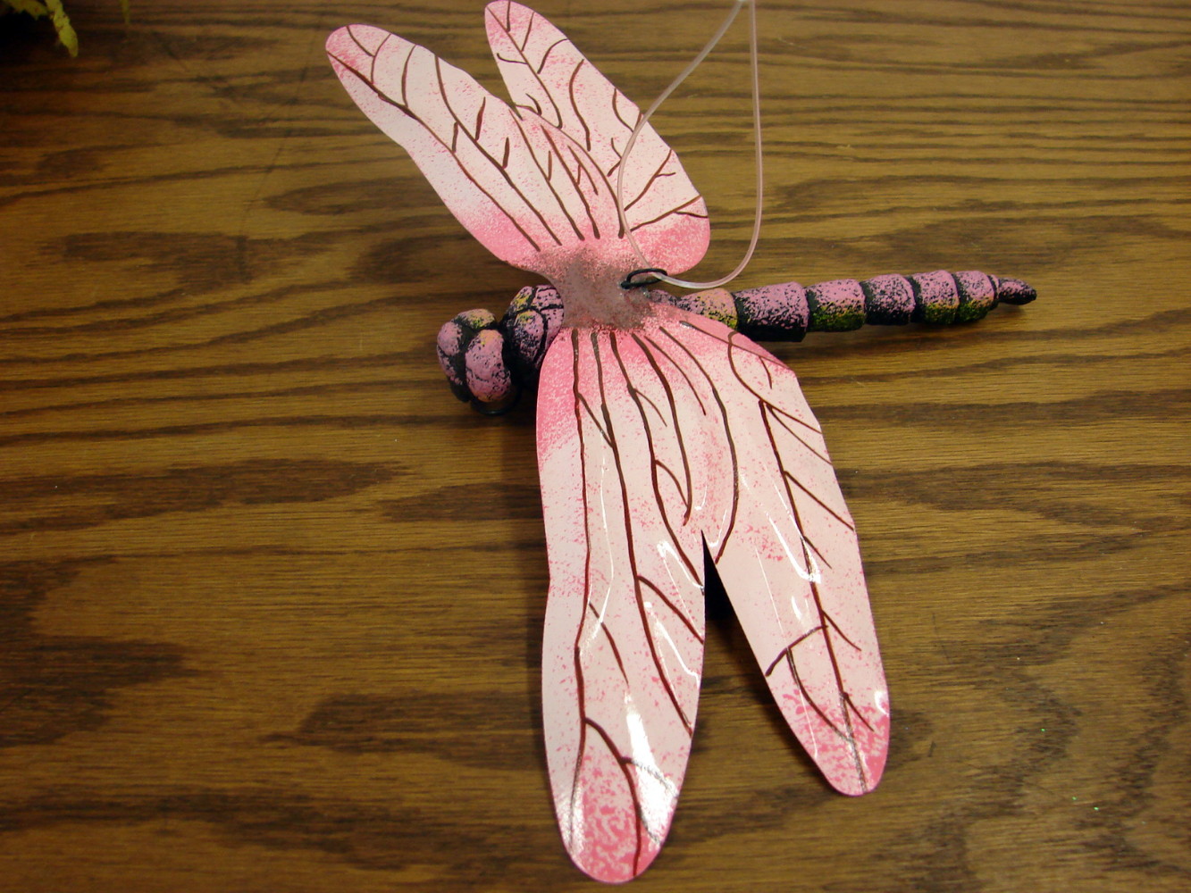 Set of 4 Oversized Tin Dragonfly Hanger Ornament Garden Decor