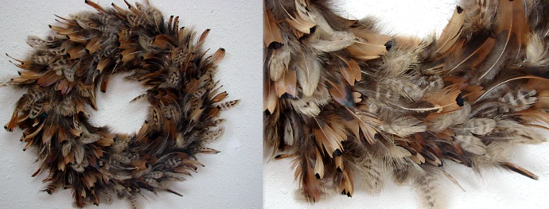 Natural Feathers Ringneck Pheasant Wreath, Moose-R-Us.Com Log Cabin Decor