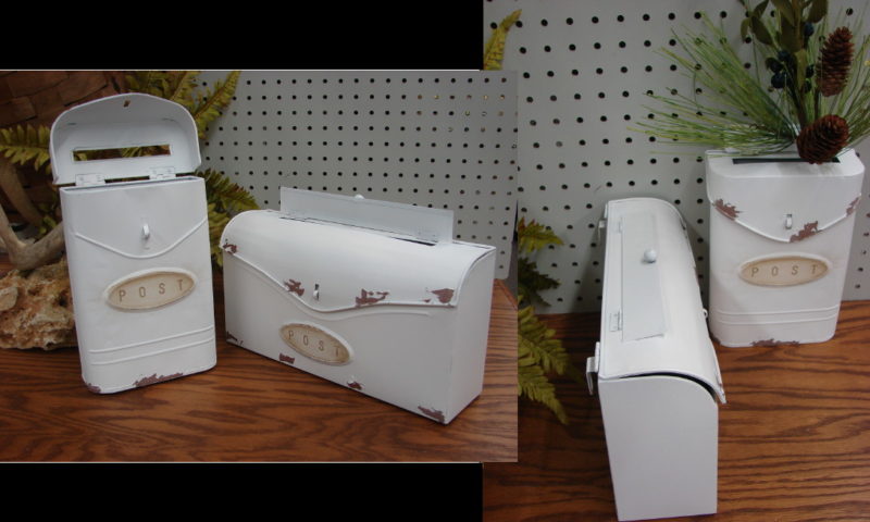Metal Vintage Mail Box Distressed Post Box Wall Planter Shabby Chic, Moose-R-Us.Com Log Cabin Decor
