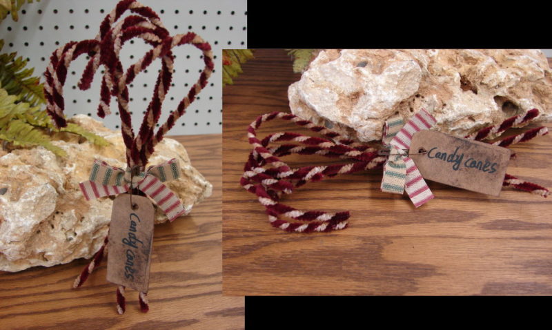 Primitive Vintage Pipe Cleaner Candy Cane Bundle, Moose-R-Us.Com Log Cabin Decor