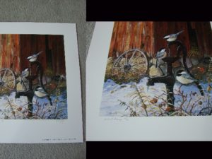 Doughty Artist Proof At the Pump Chickadee Antique Farm Print