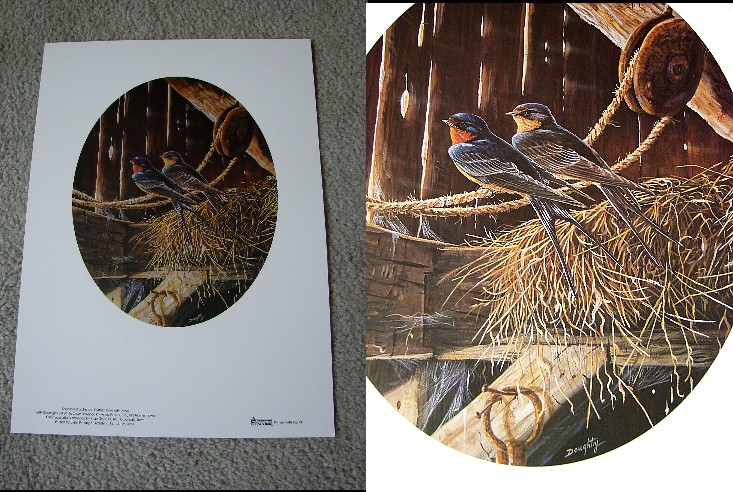 Doughty Barn Swallow Fin and Feather Print, Moose-R-Us.Com Log Cabin Decor
