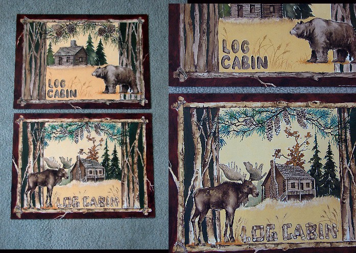 Anita Phillips Log Cabin Moose and/or Bear Print, Moose-R-Us.Com Log Cabin Decor