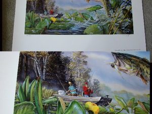 Doughty Bass Fishing Mornings Trophy Print