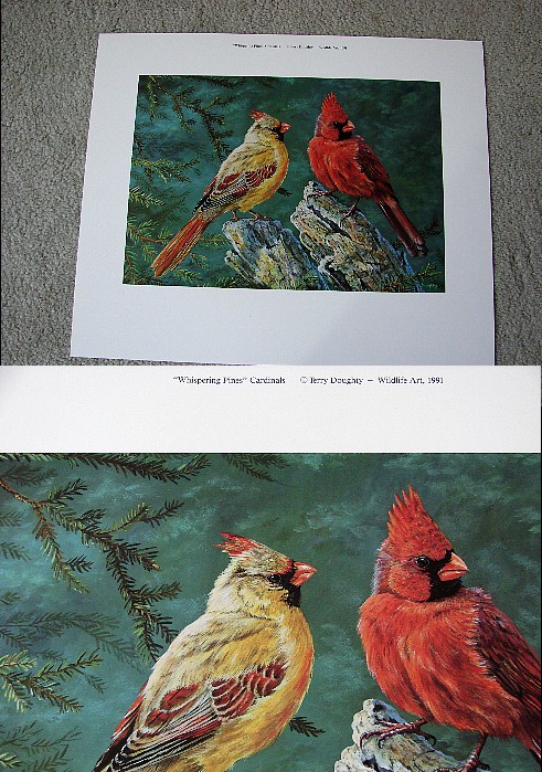 Doughty Whispering Pines Cardinals Print, Moose-R-Us.Com Log Cabin Decor