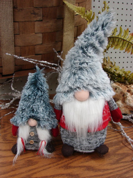 Scandinavian Gnome Fur Hat Couple, Moose-R-Us.Com Log Cabin Decor