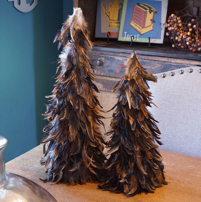 Schlappen Real Feather Tree Winter Lodge Decorating 18 24 -   Log Cabin Decor