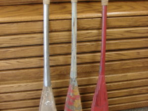 Distressed Antiqued Painted Metal Wood Oars Canoe Paddle Wall Decor Set/3