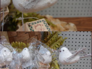 Snow Bird Twig Tail Arrangement Pick Tree Filler Set/4