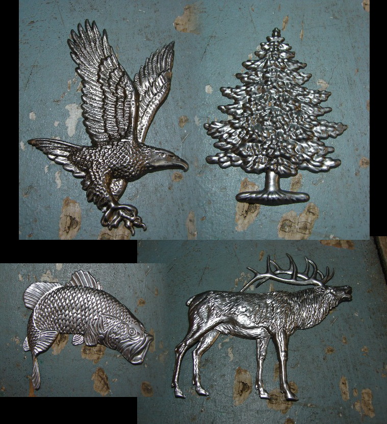 Stamping Architectural Steel Embossed Stampings Silhouettes, Moose-R-Us.Com Log Cabin Decor