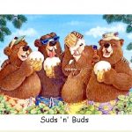 Laughing Bear Art Prints Endearing Whimsical Humorous Artwork by Jeffrey Severn, Moose-R-Us.Com Log Cabin Decor