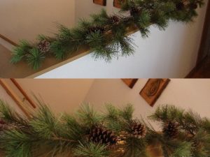 SUL Mountain Pine Garland with Cones Realistic Full Garland 6'