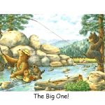 Laughing Bear Art Prints Endearing Whimsical Humorous Artwork by Jeffrey Severn, Moose-R-Us.Com Log Cabin Decor