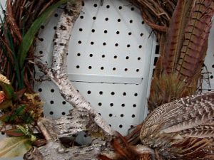 Grapevine Wreath Birch Bark Log Pheasant Birch Bark Pine Cones Seed Pod #W62