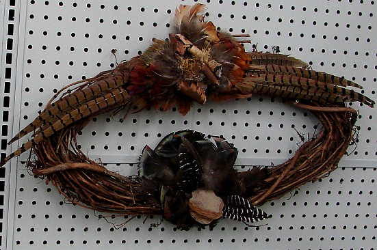 Northwoods Memories Oval Grapevine Wreath 1/2 Turkey 1/2 Pheasant Mushroom #W65, Moose-R-Us.Com Log Cabin Decor