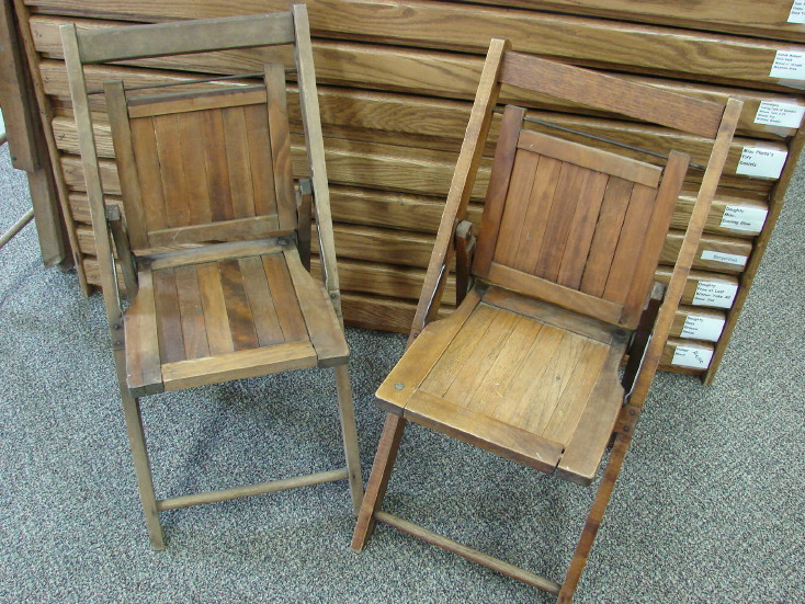 Antique Wood Folding Slat Chairs Simmons Cottage Cabin Fold Up Wooden Chair, Moose-R-Us.Com Log Cabin Decor