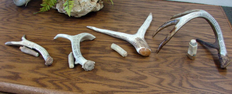 Real Carved Elk Deer Antler Cribbage Board Brass Pegs, Moose-R-Us.Com Log Cabin Decor