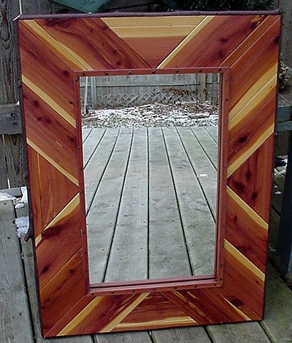 Cedar Slat and Twig Custom Made Frame Style 2, Moose-R-Us.Com Log Cabin Decor