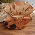 Intarsia Wood Puzzle Box Moose Bear Elk Head Hidden Box