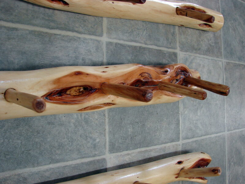 Hand Carved Diamond Willow Wall Mount Coat Peg Rack, Moose-R-Us.Com Log Cabin Decor