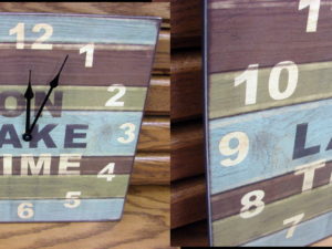 Rustic Wood Clocks Pallet Style On Lake Time Wall Clock