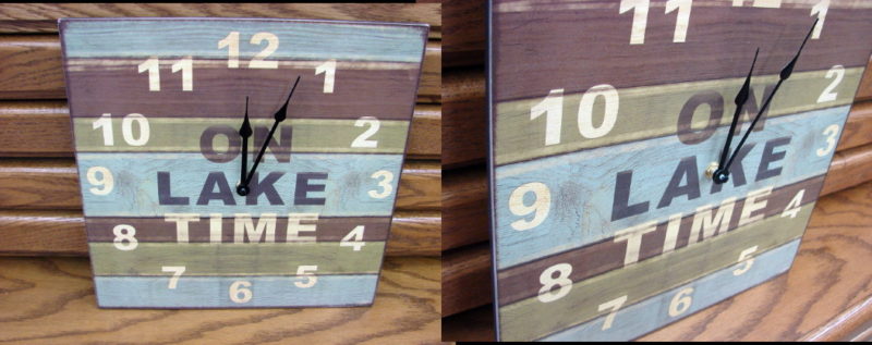 Rustic Wood Clocks Pallet Style On Lake Time Wall Clock, Moose-R-Us.Com Log Cabin Decor