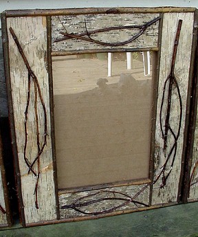 Birch Bark and Twisted Twig Custom Made Frame Style 6, Moose-R-Us.Com Log Cabin Decor