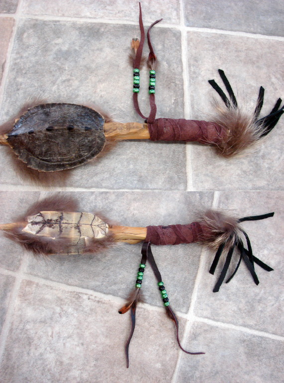 Authentic Ojibwe Native American Indian Turtle Shell Coyote Dance